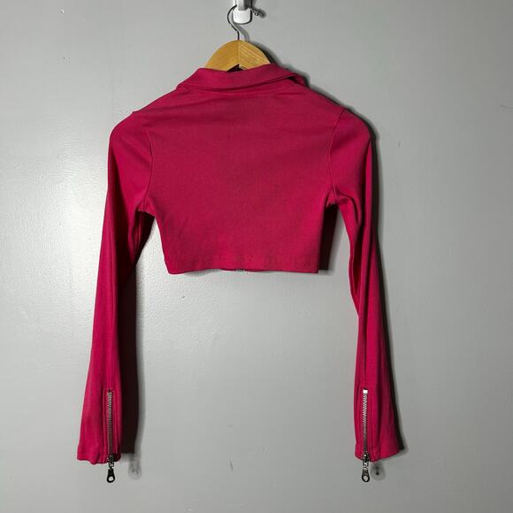 The Ragged Priest Floyd Zip-Up Top Women’s 6 Pink Grunge - Picture 9 of 10